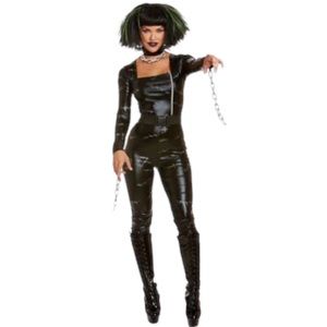 Dreamgirl Frankenstein Monster Babe black leatherlook jumpsuit Halloween costume